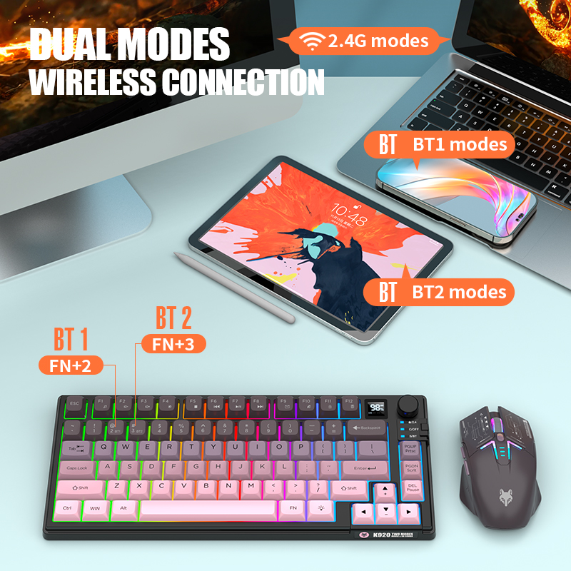 Dual-Mode 2.4G Bluetooth Wirel - đánh giá và giá Gaming Keyboard Mouse Wireless