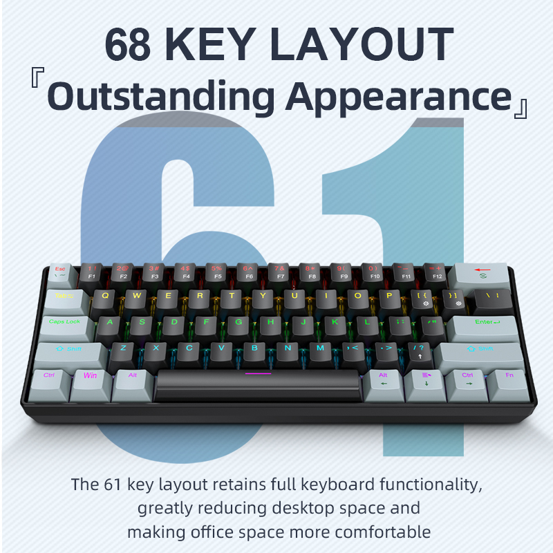 APAYADO K61 Mini Mechanical Ke - đánh giá và giá Keyboard Gaming Black