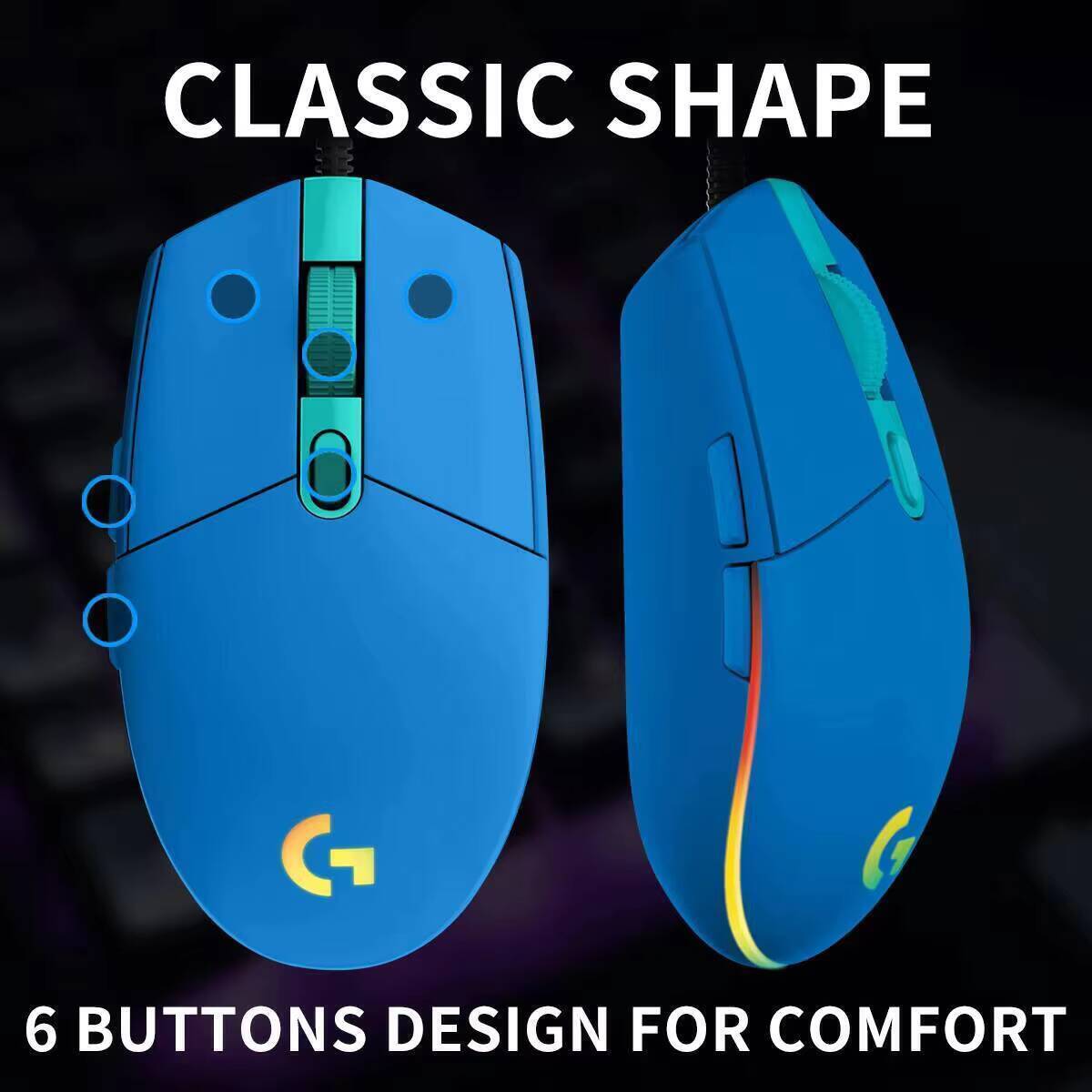Logitech G203 LIGHTSYNC Wired  - đánh giá và giá Logitech Mouse G203