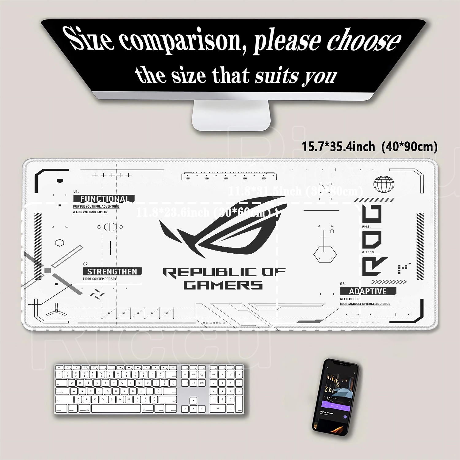 R-ROG Large Gaming Mouse Pad A - đánh giá và giá Gaming Keyboard Typewriter