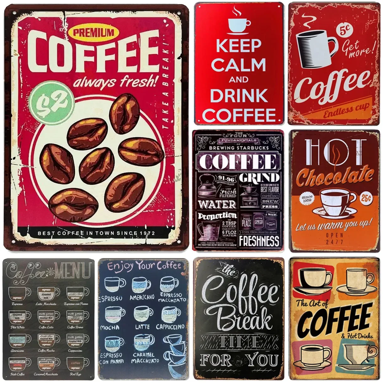 Plaque Metal Signs Drink Coffe - đánh giá và giá Brass Weight Plate